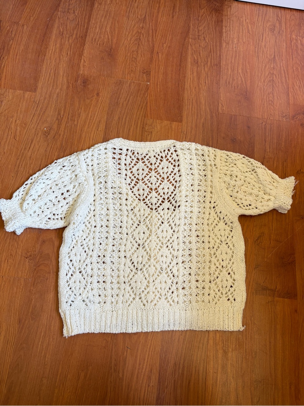 Free the Roses Cream Crochet Button-Front Cardigan - Picture 4 of 4